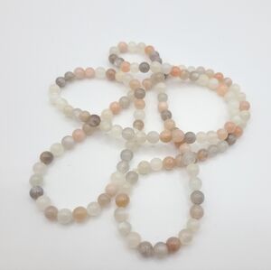 Vintage Multi-Color Beaded Necklace. Combination of greys, beige, and Cream